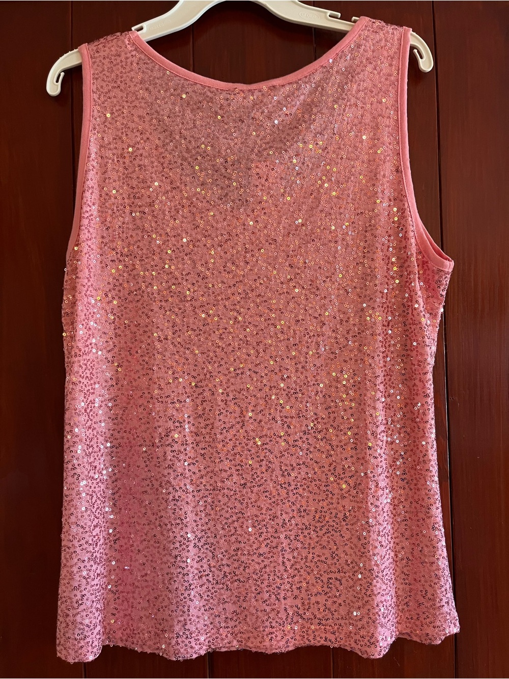 Sleeveless Pink Sequin Tank Top - Women NWT PXL
